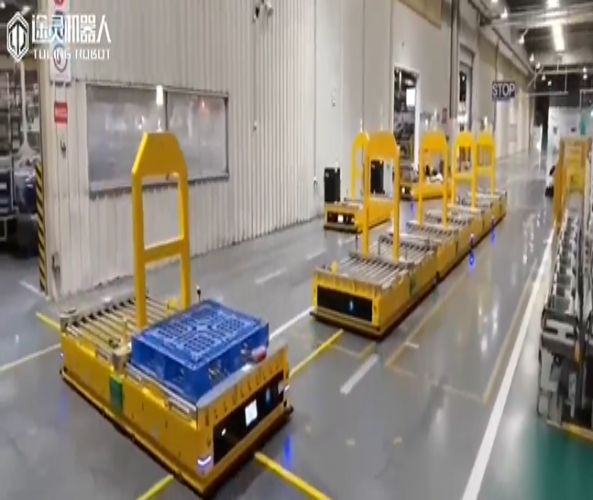 雙舵輪全向滾筒AGV應用