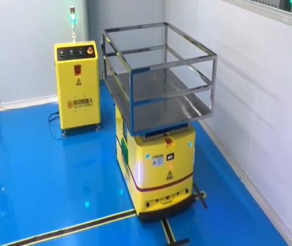 自動充電料架背負式AGV
