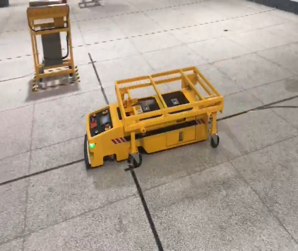 單向潛伏式料架AGV應(yīng)用